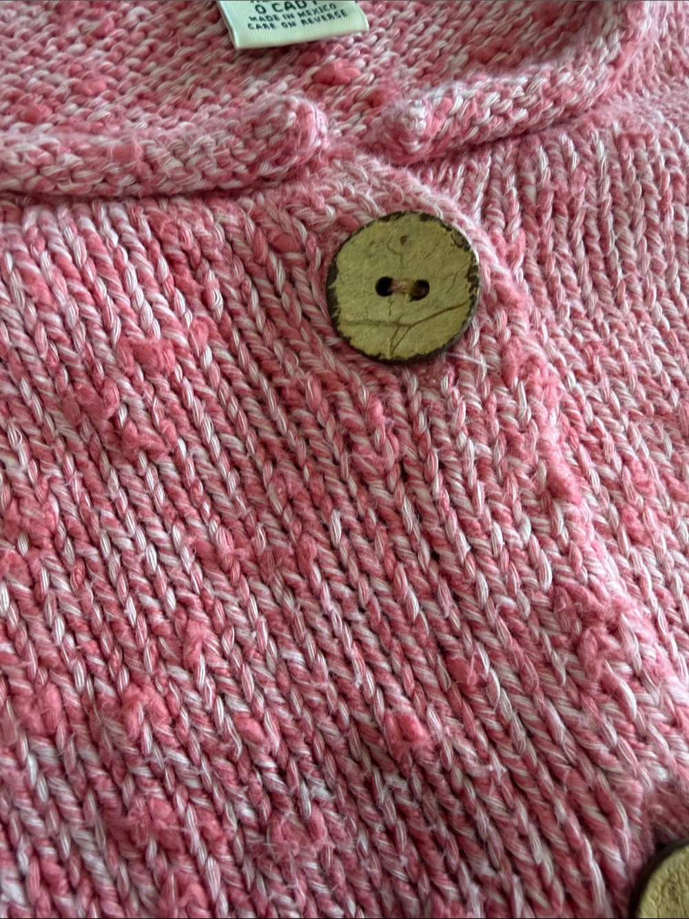 L L Bean cotton cardigan button front pink sweater - size XL - Picture 3 of 5